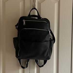 Faux leather backpack